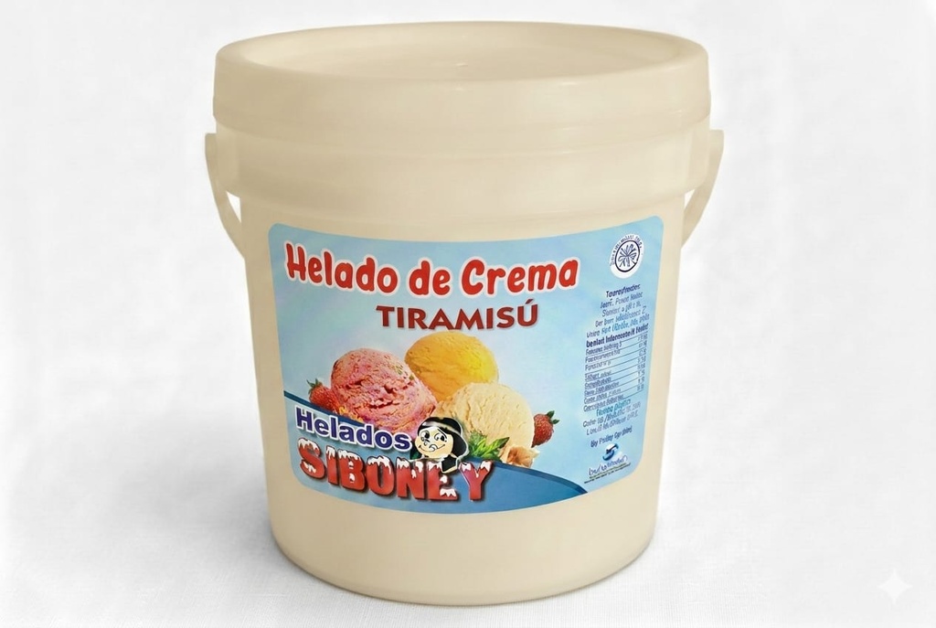 Helado Crema sabor Tiramisú cubo de 4L
