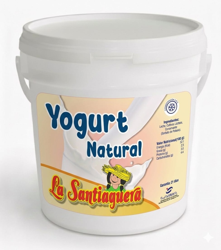 Yogurt batido natural azucarado cubo de 4L