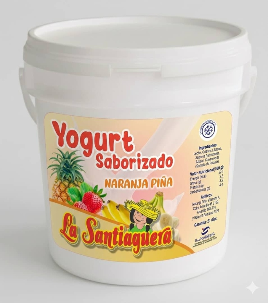 Yogurt batido saborizado Naranja-Piña cubo de 4L