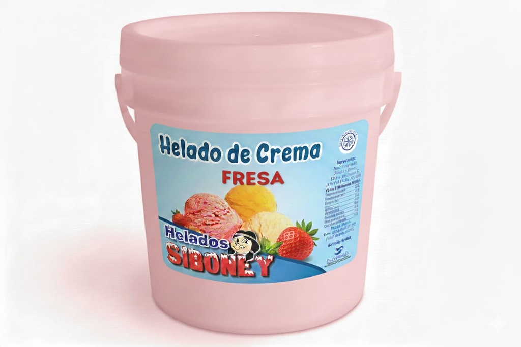 Helado de Crema sabor Fresa cubo de 4L