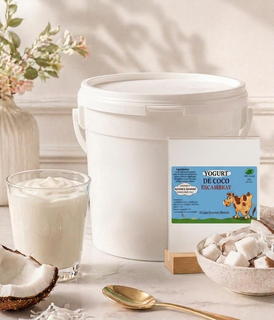 Yogurt desnatado sabor Coco con cultivos probióticos ( 4lt)
