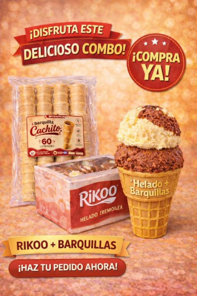 Combo Cachito (Caja de Helado y Barquillas)